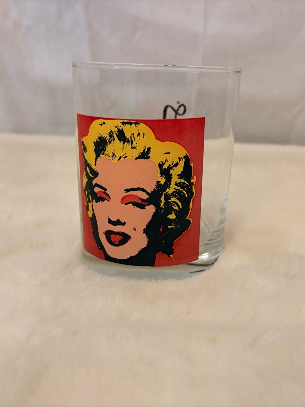 Pop Art Marilyn Glass Tumbler - Yellow & Red Portrait